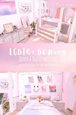 LGBTQ+ Bedroom | Sims 4 Build | made by Catsims