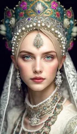 Russian beauty in traditional costume