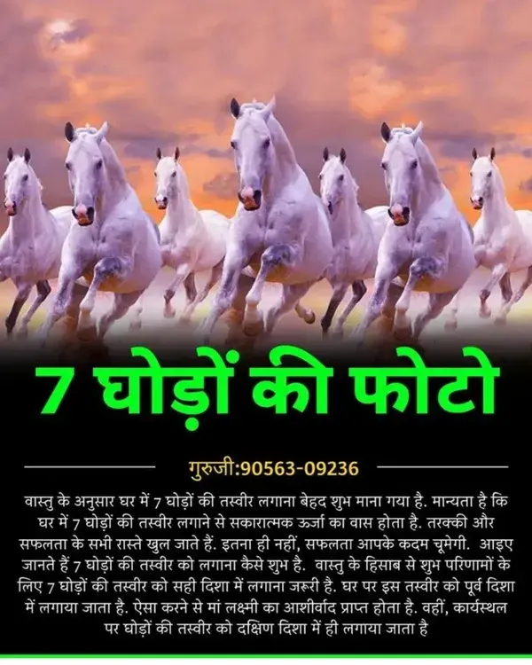 Seven horses images are very good for home astrologer also says this