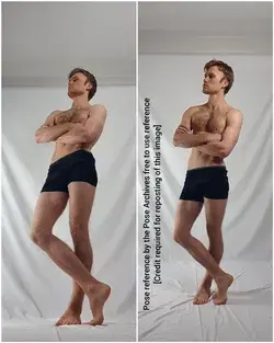 Male Arms Crossed Standing Pose 2 Angles