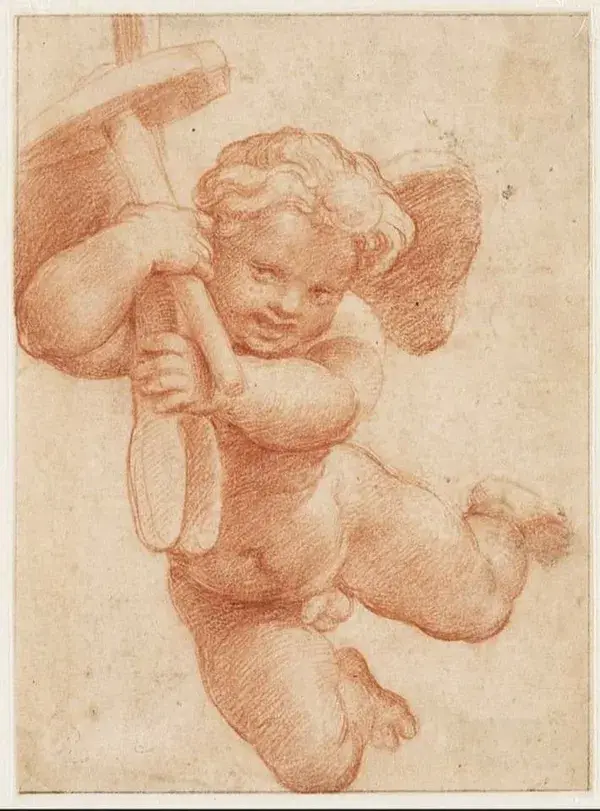Raphael Sanzio (1483-1520)

Putto with the Attributes of Vulcan, 1518.