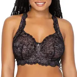 Curvy Couture Women's Plus Size Luxe Lace Wire Free Bra