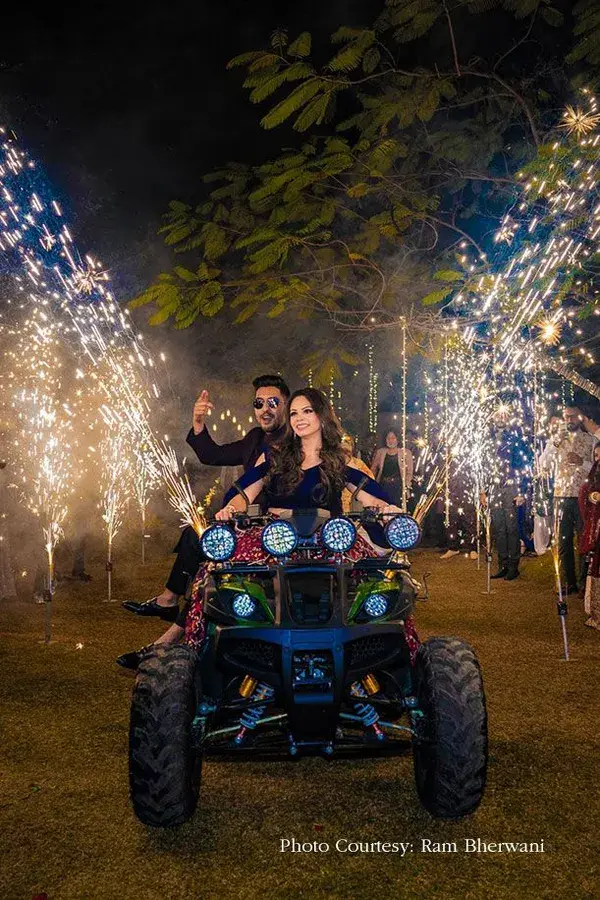 Fun Couple Entry at Indian Wedding