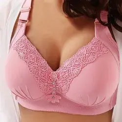 Plus Size Women Wire Free Bras Lace Sexy Bra Woman Push Up Adjustable Brassiere Femme Seamless Underwear Lady Comfortable Bras