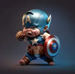 Capton America baby boy Ai Art