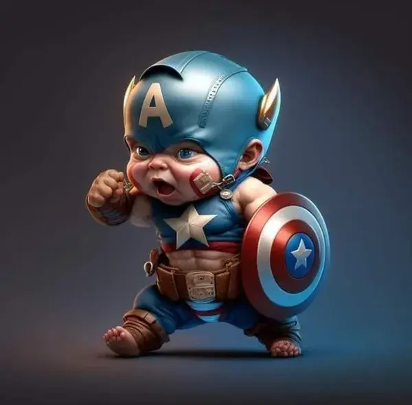 Capton America baby boy Ai Art