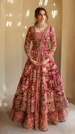 Royal Pishwas Frock Lehenga Pakistani Bridal Dress