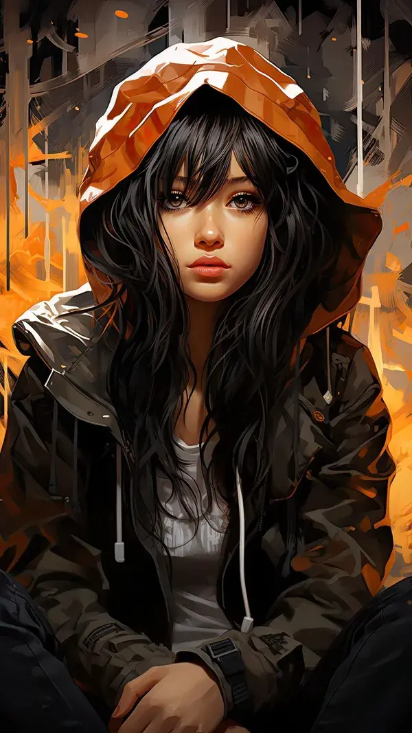 Free background 4k, hd wallpaper girl, hood, portrait, pose, art, background hd for pc & mobile