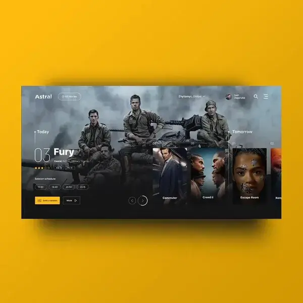 Movie Website UI design