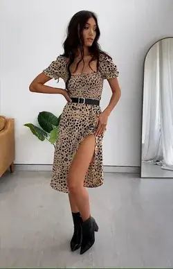 Rudy Midi Dress Leopard $