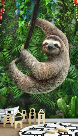 Sloth in Jungle Wallpaper Mural