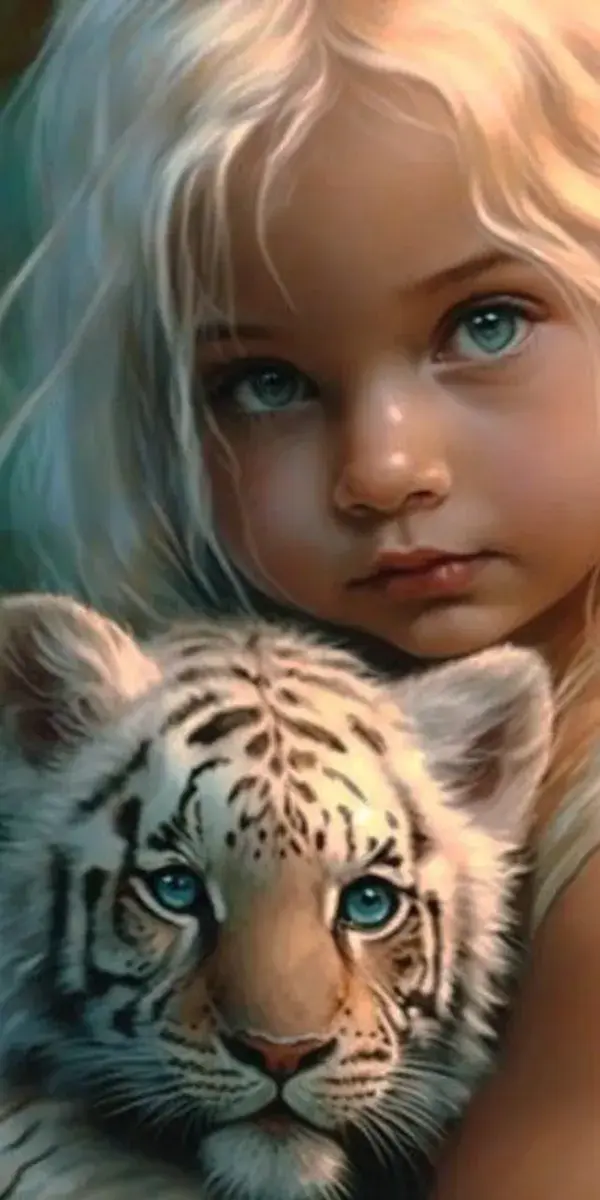 Girl with Tiger Cub