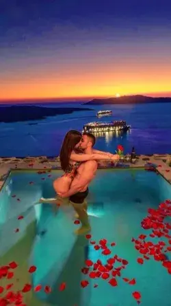 Couples, sea, beautiful view, with love person, pool, flowers