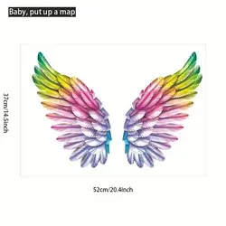 1pc, Colorful Wings Wall Sticker Home Decoration Waterproof Sticker