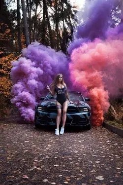 Car smoke bomb photography