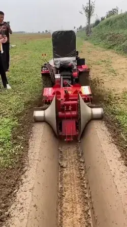 A machine for creating a water channel