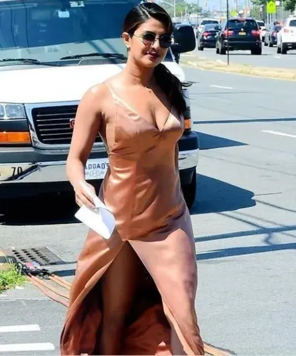 Priyanka chopra in knee slit gown