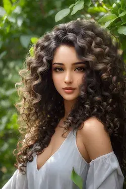 Beauty with curly hair