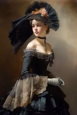 A beautiful woman in a dress and a hat