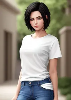 Short black hair street