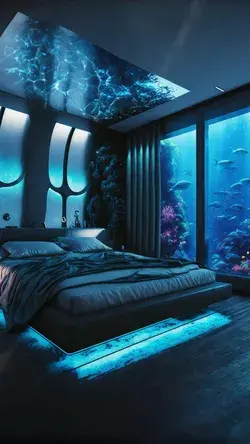 Bedroom under the sea • Fantasy Ai art by Celestialmoonfire Art 💙🐟
