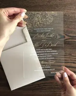 Floral Acrylic Invitations