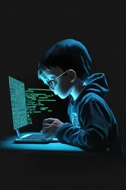 Boy with computer