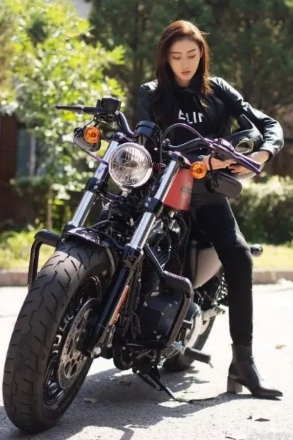 Female biker photography