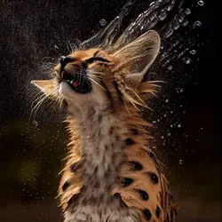 Wet serval