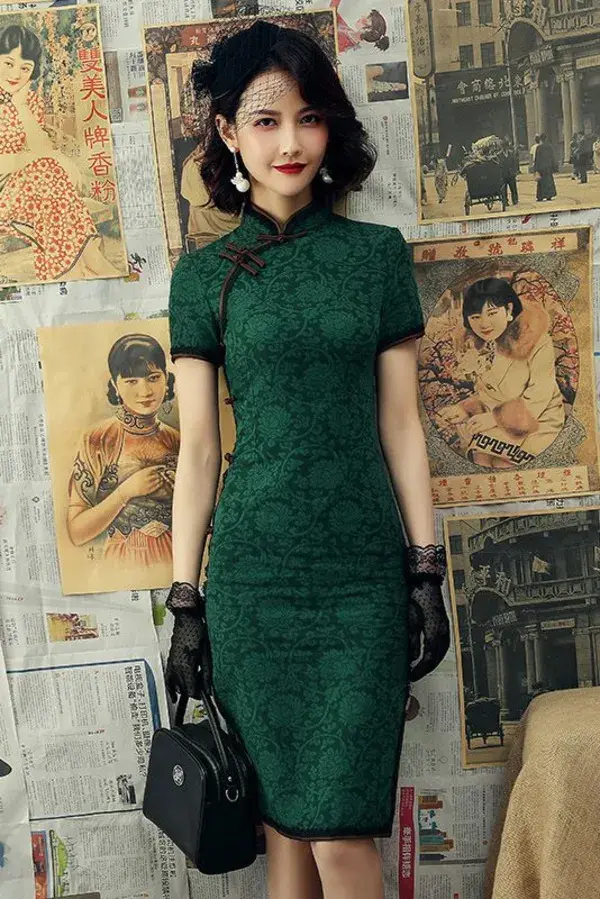 Plus Size 3XL 2020 Chinese Women Lace Qipao Sexy Spilt Cheongsam Mandarin Collar Chinese Dress 