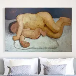 Leinwandbild Kunstdruck - Querformat Paula Modersohn-Becker - Ruhende Mutter