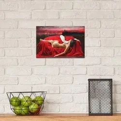 East Urban Home 'Red Sky' - Print Canvas in Brown / Red / White, Size 8.0 H x 12.0 W x 0.75 D in | Wayfair | Home Decor