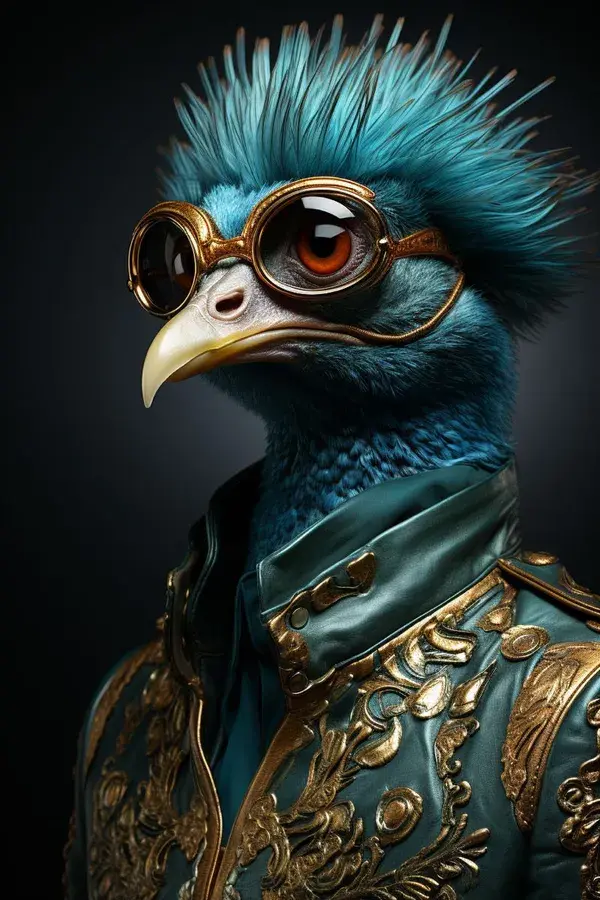 Peacock elegant turquoise and gold suit