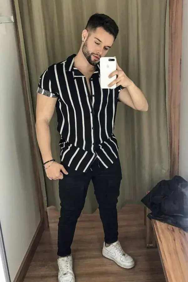 Men's Black Pant Outfits Ideas With Shirts Combination