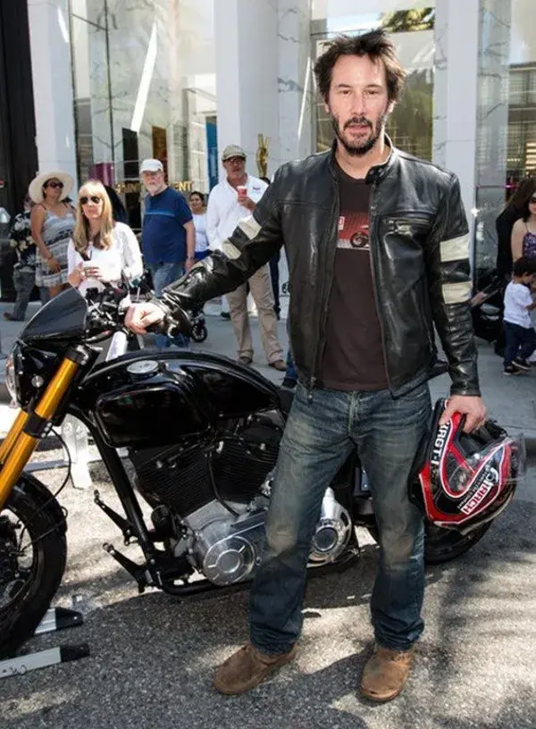 Men's Celebrity Keanu Reeves John Wick Jacket | Classic Motorcycle Biker Style Black Leather Jacket | Handmade Leather Jacket.