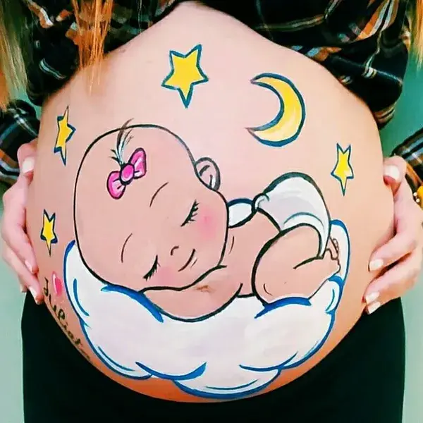 Belly Painting bebé dormido