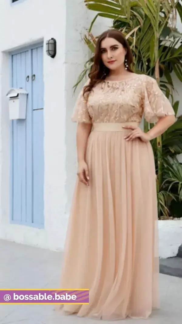 Plus Size Empire Waist  Prom Dress