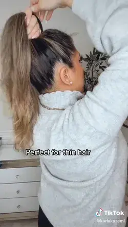 ✨High ponytail hack for thin hair that works 🙌🏻 Credits:@karlakazemi