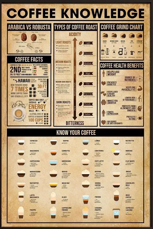 Coffee knowledge chart