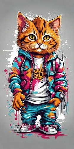 Cute Cat T-Shirt Art