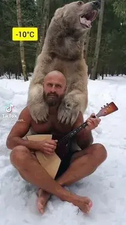 Russian Man Is Best Friends With A Bear