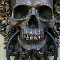 Horned Skull Hanging Door Knocker