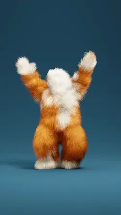 Funny Furry 3D Monster Dancing Happily.