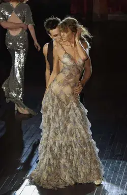 Alexander MQueen SS 2004 Harlequin applique gown