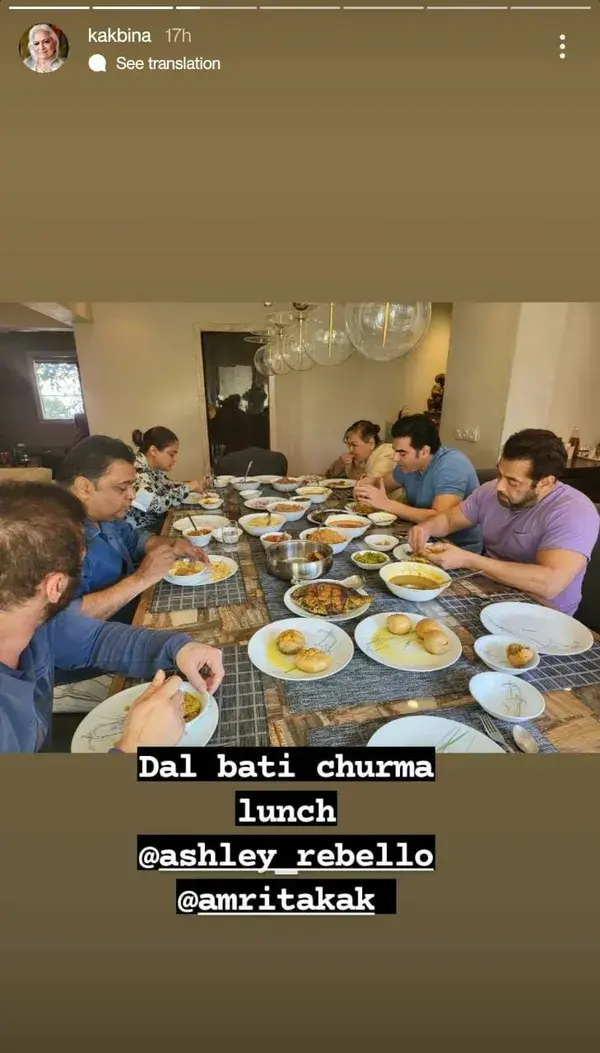 Salman Khan and his family give ‘hum saath saath hain' vibes in THIS pic as they enjoy ‘dal bati churma’