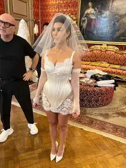 Kourtney Kardashian Wears a Corseted Dolce & Gabbana Dress to Wed Travis Barker in Italy