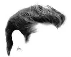 Desenho realista técnica carvão sobre papel exercício cabelo masculino