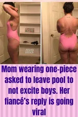 Mom wearing one-piece asked to leave pool to not excite boys. Her fiancé’s reply is going viral