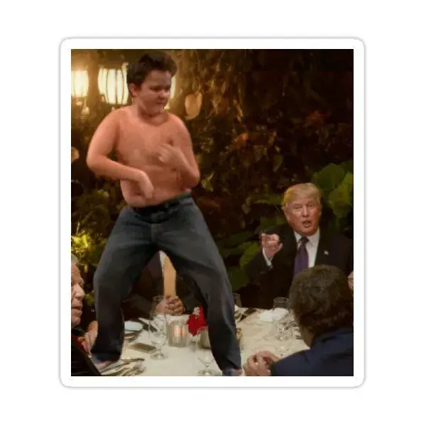 Gibby At Trump's Dinner Meme Sticker by RedMemes