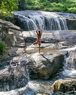 Yoga + Waterfall = Pure Happiness